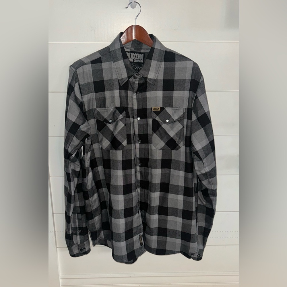 Dixxon men’s gray plaid flannel size large tall 1911